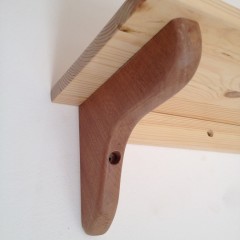 Detail - Home office wall shelves. pine, sapele