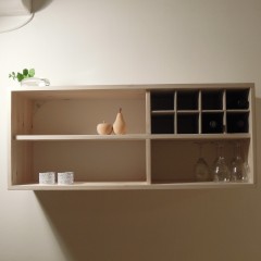 Wine cabinet, pine, white acrylic lacquer